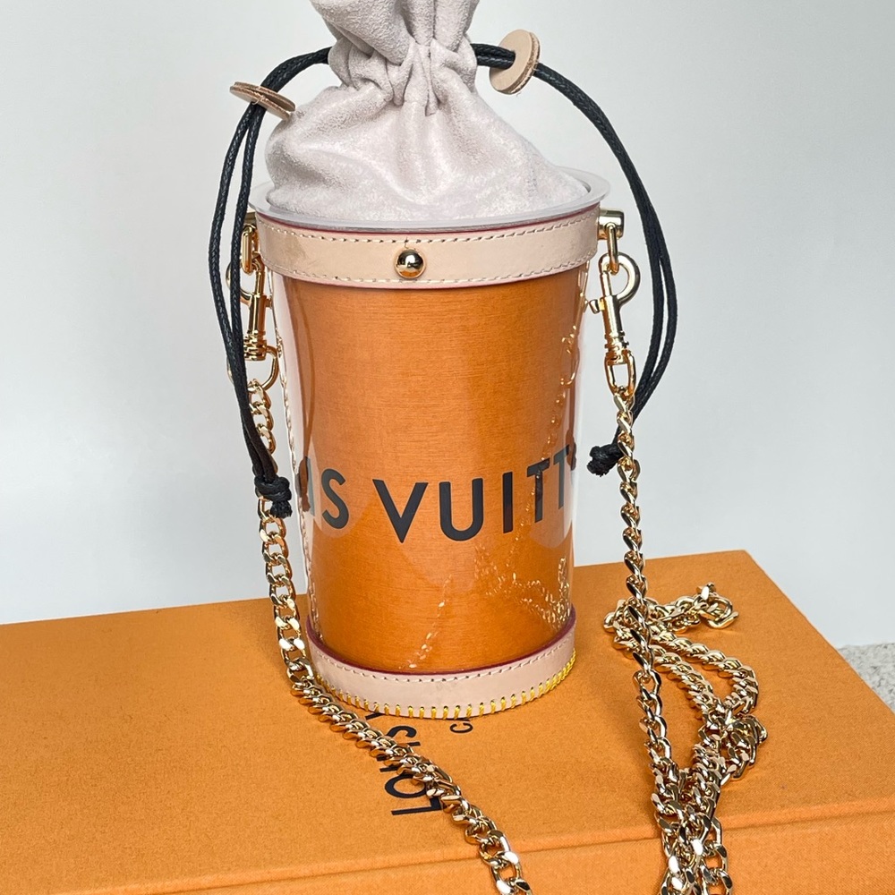 Crossbody Drawstring  Bucket Style Made w/AUTHENTIC LV Shopper